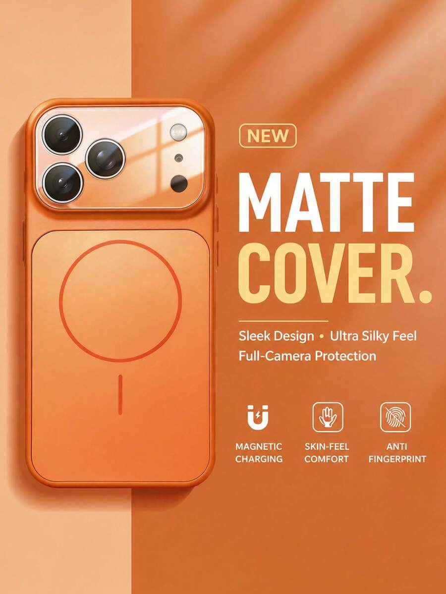 VRNOEI Popular Matte Ultra-Smooth Touch Phone Case Compatible With IPhone 17 Pro Max 11 12 13 14 15 16 Pro Max Large Lens Camera Protection Anti-Scratch Anti-Fingerprint Wireless Charging Shockproof Phone Case