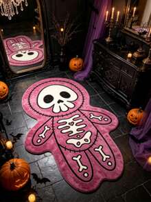 1pc Halloween Skeleton Alien Doll Area Rug, Living Room Carpet, Carpet, Area Rug, Large Rug, Floor Mat, Halloween Large Rug - Multicolor - View 4