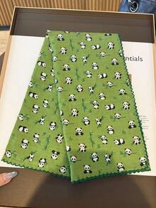 1件動物印花小方絲巾，女款春夏新款高級薄紗圍巾，百搭裝飾頸巾，輕薄優雅圍巾 - 綠色 - 查看 3