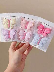 10pcs Girls Multi-Color Double Layer Mesh Bow Sequin Hair Clips ...