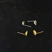 1 Pair Exquisite Round Mini Letter Stud Earrings Minimalist Daily Jewelry For Women Girls - Letter C Stud Earrings - View 1