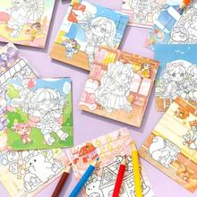 1pc Colorful Princess Scratch Art Book, Cartoon Colorable Art Drawing Paper, Multi-Functional Drawing Scratch Paper - M - View 4