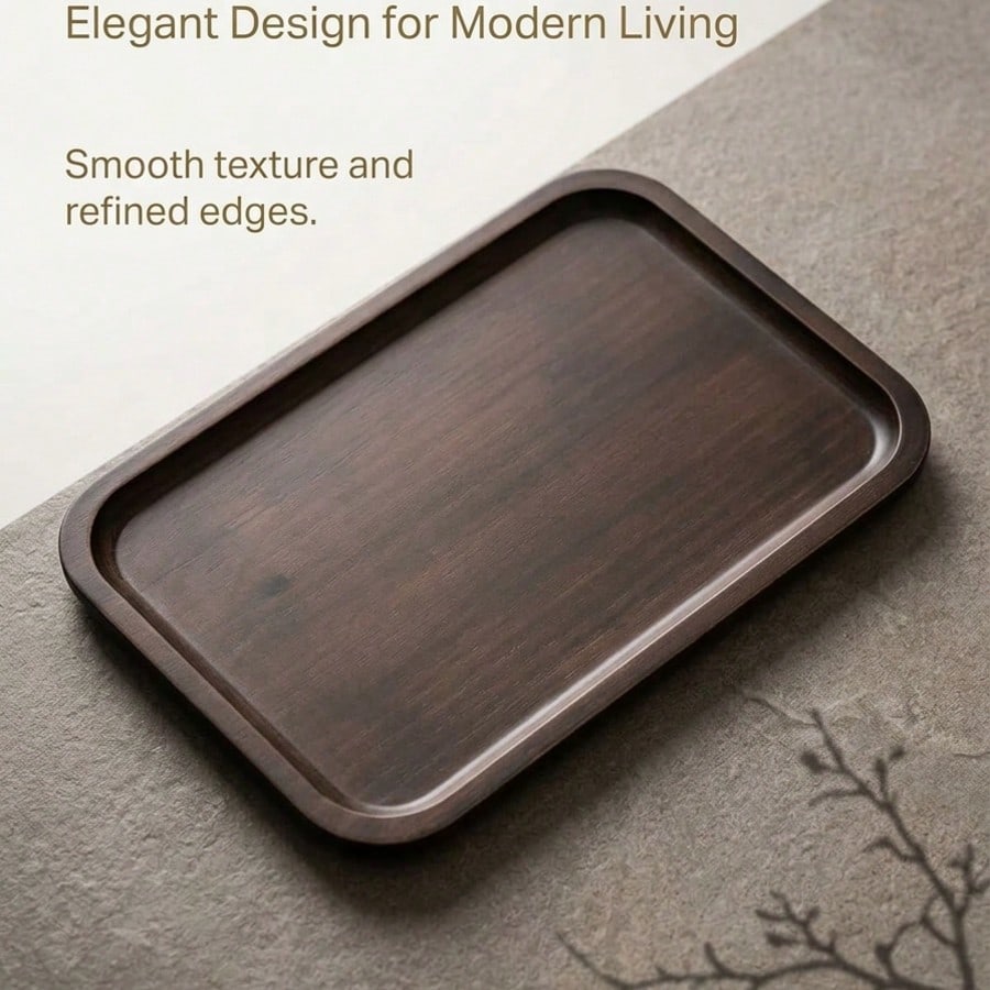 1pc 12-Inch Round Decorative Tray, Brown Wooden Bead Tray, Suitable For Home Decor, Living Room Decor, Coffee Table Decor, Dining Table Decor Or Farmhouse Style Dinner Plate