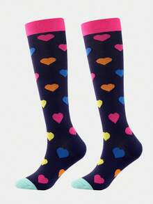 1/3 Paar lässige Outdoor-Sportsocken, süße Kompressionssocken mit Muster für Frauen, Springseil-Lauf-Wadensocken - Verschiedenfarbig - Übersicht 8