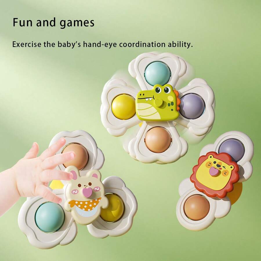 6 Months+ Baby Toy Animal Rotating Suction Cup Strong Spinning Toy Random Color Distribution - Multicolor - View 1