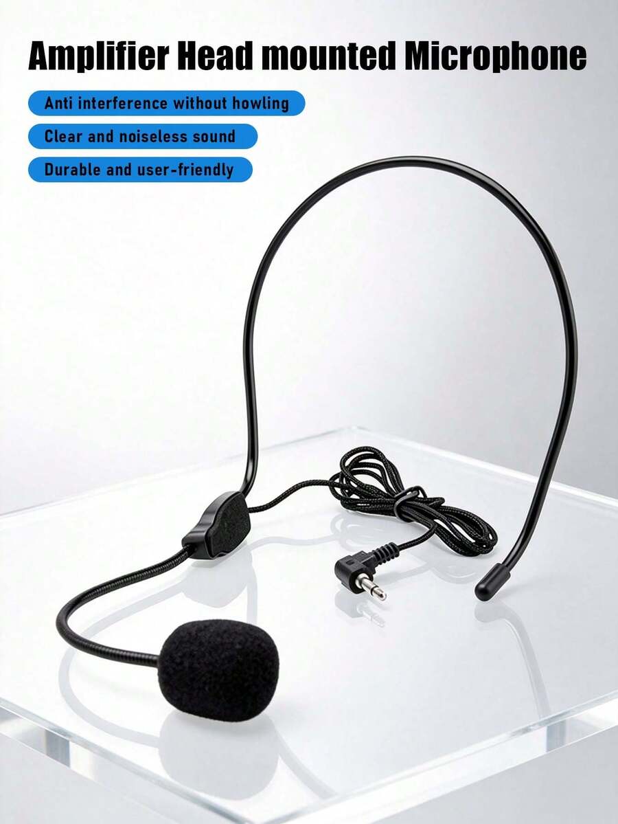 3.5mm Wired Headset Microphone Anti-Howling Noise Reduction Head Mounted Mic For Voice Amplifier Teacher Tour Guide Speech - View 1