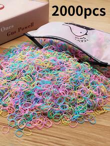 6000/5000/3000/2000pcs Mini Solid Color Disposable Hair Ties, Strong And Durable Small Hair Bands, Gentle On Hair, Suitable For Daily Use - Multicolor - View 20