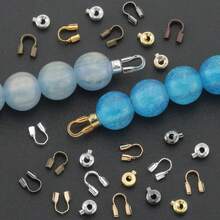 20pcs/40pcs 2D Flat DIY Connector Ring Set With U-Shaped Buckle And High-Pressure Pot Positioning Buckle, Random Mixed Colors, Suitable For DIY Jewelry Making, Bracelets, Necklaces, Anklets Accessories, U-Shaped Positioning Wire Tube, Clamp Wire Bag Buckle, Finishing Clip Buckle, Chain End Connector, Beaded Accessories, Bag Pendant, Jewelry Accessories, Handmade Craft Materials - U-shaped Buckle & Positioning Buckle - View 9
