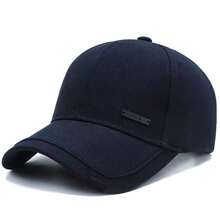 1pc Men Label Decor Adjustable Casual Baseball Cap For Daily Life - Navy Blue - View 5