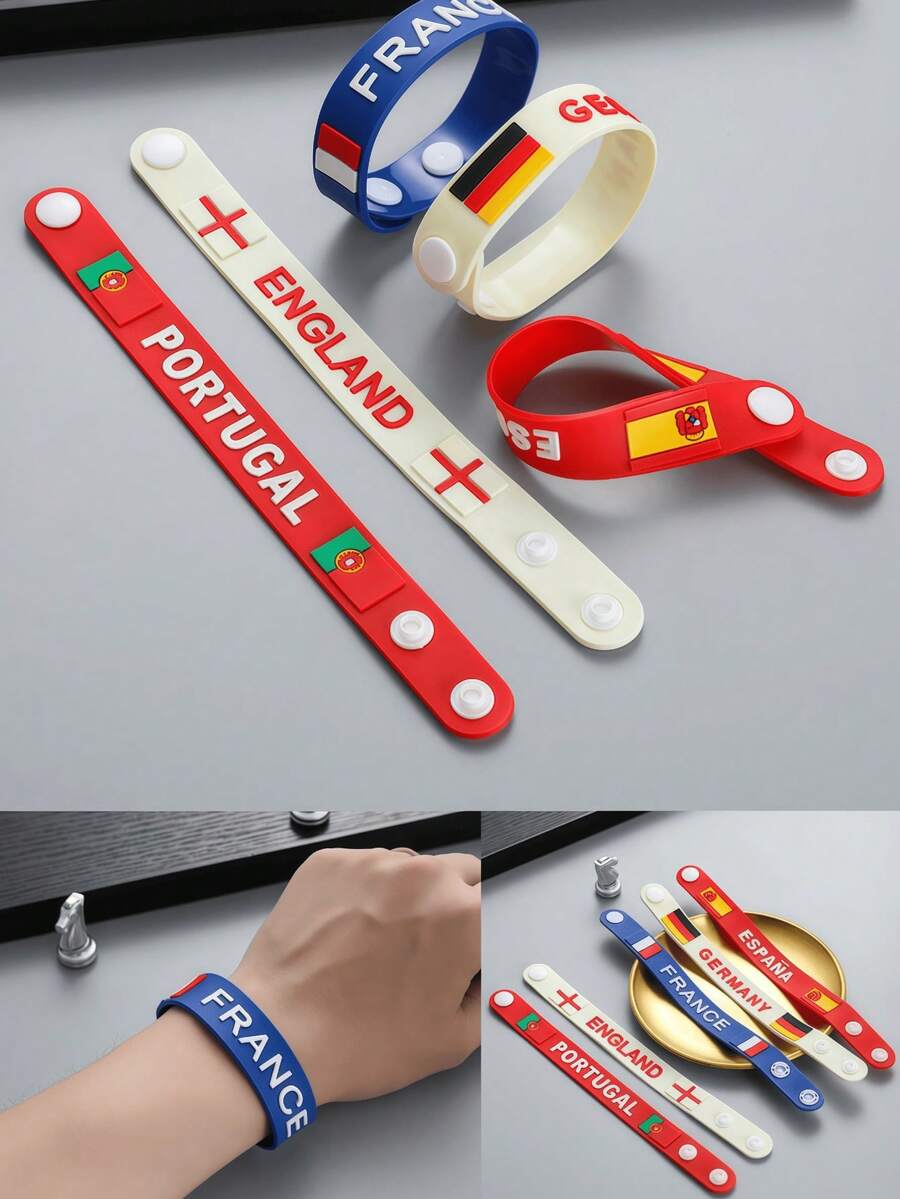 2026 FIFA World Cup USA Canada Mexico National Team Rubber Wristband Fan Souvenir Flag Wrist Strap - Wristband - View 1