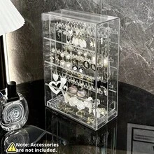 1 Set Kotak Display Akrilik Transparan Hitam, Rak Penyimpanan Anting dan Perhiasan, Penyimpanan Kosmetik, Organizer - MultiWarna - View 5