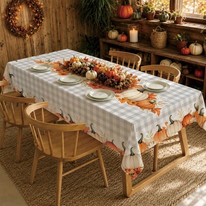 1 Buah Taplak Meja Motif Kotak-kotak Abu-abu Muda & Putih dengan Gambar dan Bunga Matahari, Taplak Meja Makan Dekoratif untuk Suasana Musim Gugur dan Panen Thanksgiving, Ukuran 140*220cm/140*180cm/140*140cm/90*140cm, Bahan Poliester Bercetak, Dekorasi Musim Gugur, Dekorasi Meja, Dekorasi Rumah, Dekorasi Dapur, Taplak Meja Persegi Panjang, Taplak Meja Persegi, Dekorasi Rumah, Cocok untuk Piknik, Berkemah, Pesta, Prasmanan Restoran, Dekorasi Rumah, Meja Makan, Meja, Dekorasi Meja Dapur, Dekorasi Rumah DIY