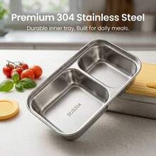 Multifunctional Portable 304 Stainless Steel Lunch Box, Fruit Salad Food Storage Container, Leak Proof Bento Box, Stackable Bento Lunch Box,Dishwasher Allowable, Suitable For Student And Adult Use In School, Office, Picnic,Travel, Back To School - Multicolor - View 5
