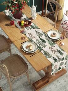 Christmas Table Runner, Christmas Tree Pattern Design, Suitable For Christmas Theme Party, Christmas Home Decor, Dining Table Decor, Christmas Cafe Decor And Photo Backdrop, Perfect Christmas Tabletop Decoration - One Size Fits All - View 7