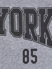 Men's Grey Color Block Varsity Jacket, NEW YORK Letter Print Striped Rib Cuff Button Front Loose Retro Outerwear, Versatile Stylish Casual Sportswear Suitable For Men's Daily And Autumn/Winter Outdoor Sports - Light Grey - View 6