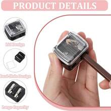 1个双孔眉笔削笔器，学生办公文具手动削笔器塑料旋转式返校用品 - 彩色 - 查看 6