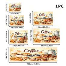 1pc Dish Drying Mat, Coffee Machine Mat, Vintage Hand-Painted Coffee & Dessert Pattern Dish Drying Mat, Absorbent Quick-Dry Tabletop Protector, Restaurant Coffee Corner Cafe Countertop Mat, Room Desk Protector, Holiday Gift, Kitchen Decor - XYLSD709 - View 14