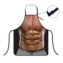 1pc Muscular Man Pattern Apron, Adjustable Kitchen Apron, Men's Apron, BBQ Apron, Funny Personalized Apron, Party Gag Apron, Holiday Gift, Father's Day Gift - Multicolor - View 10