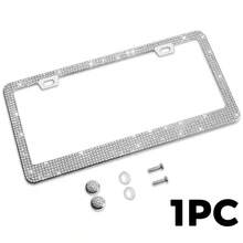 Pearl Gloss Plastic License Plate Frame, Black & White Color, Christmas Gift For Cute Girls - Rhinestone License Plate Frame - View 8