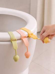 8pcs Set (4 Toilet Lid Lifters And 4 Hooks) Mushroom-Shaped Toilet Lid Handles With Non-Slip Grip, Anti-Dirt Handles For Toilet Lids, 4 Colors - Multi-Functional Convenient Bathroom Accessories, Keep Hands Clean - A - View 2