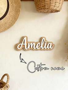 Custom Wooden Name Sign - Personalized 3D Layered Desktop Decor, Cute Kids Nursery Desk Decoration, Back To School Daycare Milestone Gift - Multicolor - View 5