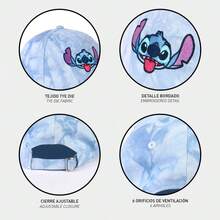 Cerdá Stitch Kappe mit gebogenem Schirm, offiziell lizenziertes Disney-Produkt | Verstellbare, leichte und bequeme Kinderkappe für Jungen und Mädchen, ideal für den Sommer und den täglichen Gebrauch - Blaue Zunge - Übersicht 5