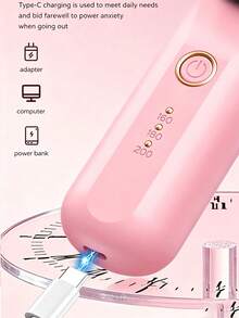 USB Rechargeable Wireless Hair Straightener Comb, Negative Ion Anti-Damage, Straight & Curly Hair Dual Use, Fast Heating With Overheat Protection, Pink/Black/White Gradient Color Options, Portable Travel Size, Creates Silky Smooth Hair, Suitable For Dorm Use - Multicolor - View 7
