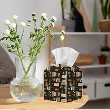 Tissue Box Cover, Tissue Box Holder, Square With Belt Bottom, PU Leather Decorative Organizer For Desk, Tabletop, Countertop Bathroom, Toilet Car - ColorB - View 4