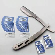 Foldable Razor Old-Fashioned Razor Manual Shaver For Men And Women Shaving Face Scraper Barber Shaving Artifact Beard Blade 1 Handle+20 Blades - Multicolor - View 6