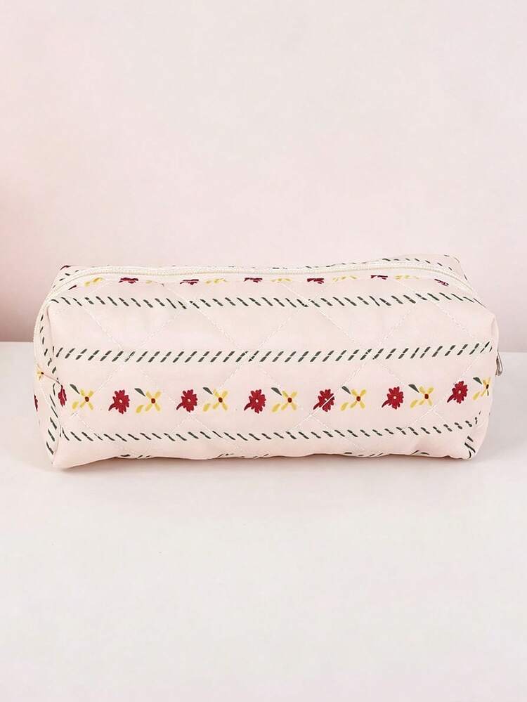 1件個性化花卉圖案筆袋，刺繡姓名，客製化拉鍊筆袋，返校禮物，化妝刷收納袋，學校用品，客製化盥洗包，化妝包 - 彩色 - 查看 11