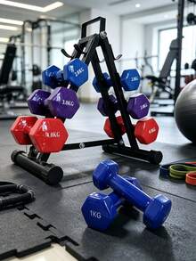 1pc/2pcs Dumbbells, Multi-Color Hexagonal Dumbbells With Anti-Roll Design,Textured/Smooth Surface, Home Fitness, Non‑Slip Dumbbells,Fitness Dumbbells ,Home Workout,Home Exercise Neoprene Dumbbells,Random - Random Color - View 8