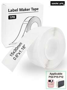 Marklife White Waterproof Label, Thermal Label Maker Paper For P15/M1/P12/P50, Self-Adhesive Label Tape, For Name DIY Label Printing Sticker, Home, Commercial Labels 0.59in X1.18 In, 15mm X 30mm, 180 Labels/1 Roll, White - View 11