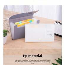 Carpeta Acordeón A6 para Niños, 13 Compartimentos, Bolsa de Almacenamiento de Documentos para Estudiantes y Oficina, Bolsa de Documentos Portátil de Plástico PP - Negro - Ver 4