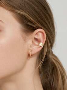 925 Sterling Silver Plated 18K Gold Square Earrings, Women's Fashion Luxury Daily Wear - Square Earrings - View 1