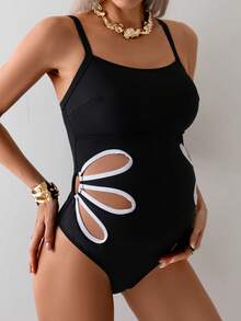 Maternity Bodysuits - Black and White - View 1