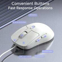 AJAZZ NJ10 Wired Mouse, Symmetrical Design, 3D Scroll Wheel, 6-Level Adjustable DPI 3600, Office Mouse/Gaming Mouse - View 3