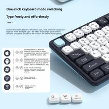 Acer Tablet Keyboard Wireless Bluetooth Dual-Mode Keyboard And Mouse Set Rechargeable Laptop Desktop Computer Office Gaming Mechanical Feel Keyboard IPad Android MAC Phone Tablet Universal - Charging Version - With Display Screen [Single Keyboard] - View 5