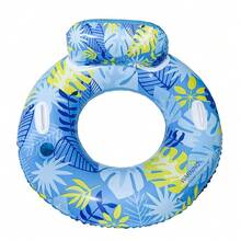 Extra Large Thickened Leaf-Shaped Inflatable Swim Ring With Backrest Lounge Chair, Adult Underarm Float - Multicolor - View 7