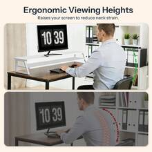 Dual Monitor Stand, Monitor Riser For 2 Screens, 100 Cm Large Computer Monitor Stand, Desk Shelf Organizer For Office Desk, Accessories - View 11
