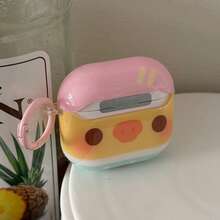 Casing Earphone Motif Beruang Hidung Ayam Sederhana dengan Cincin, Cocok untuk Pro 3, Pro 2 Baru, Pelindung Pro Lucu, Apple 4 Sederhana, Casing Earphone Personalisasi untuk Anak Perempuan Generasi 1/2, Pelindung Musim Semi/Panas, Hadiah Ulang Tahun/Hadiah Liburan - MultiWarna - View 4