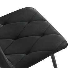 Dining Chair (4 Pcs), Black, Set Of 4 Upholstered Designer Chairs, Twill Velvet Dining Chair, Kitchen Chair With Backrest, Velvet Seat, Metal Frame, Metal Legs - Black - View 6