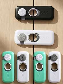 4pcs/2pcs Children Drawer Locks, No-Drill Baby Safety Locks, Suitable For Refrigerator, Cabinet, Drawer And Double Door - Multicolor - View 1