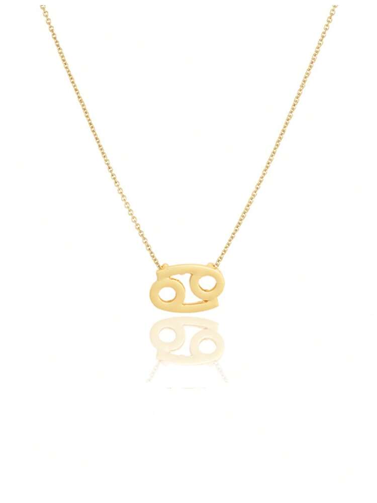 1pc 12 Zodiac Sign Symbol Pendant Necklace, Women's Gold-Plated Clavicle Chain, Birthday Gift For Girlfriend, Best Friend - Yellow Gold - View 8