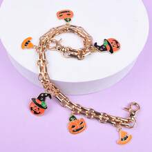 Halloween Funny Cute Phone Lanyard, Gold Pumpkin & Witch Hat Enamel Pendant, Holiday Style Bag Backpack Wallet Accessory, Suitable For Women And Girls - Multicolor - View 1