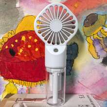 Minimalist Handheld Mist Fan - USB Rechargeable Small Fan, 4-Speed Wind + Mist Function, Suitable For Camping, Office, Business Travel, Outdoor, Makeup, Commuting Scenarios, Summer Fan, 3-In-1 Handheld, Neck-Hanging, Desktop Functions, Fans, Holiday Essentials - Multicolor - View 18