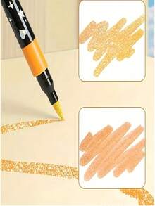 24/48 Colors Dual-Tip Glitter Markers, Quick-Dry Ink - Fine Tip, Extended Barrel Tip, Colorful Glitter Markers, Suitable For Scrapbooking, Card Making, Journaling, 24 Colors Dual-Tip Drawing Pens - Glitter Marker Set, Suitable For School, Classroom Supplies, Student Stationery, Artists And Supplies, Back To School Gift - Multicolor - View 12