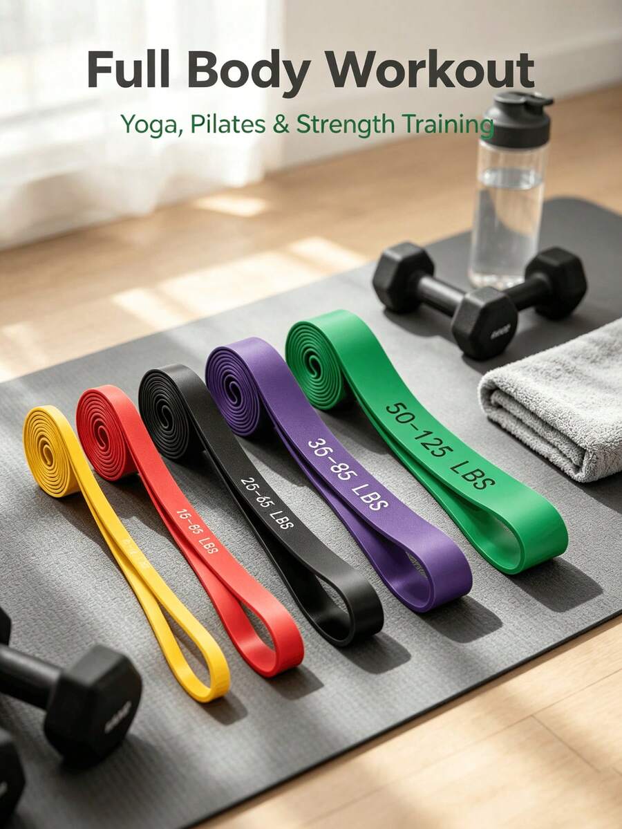 Neutral Resistance Band Set, Multi-Function Stretch Bands, Suitable For Pull-Up Assistance, Yoga, Leg Training And Daily Fitness Training, Ideal For Muscle Building And Shaping, Perfect Training Accessory For All Fitness Levels - Multi-color - View 1