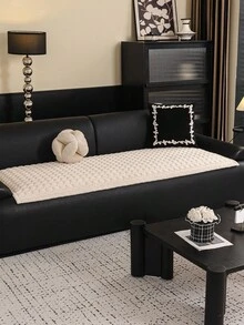 SANMOSPIN 1 Buah Bantal Sofa Mewah Berlapis dengan Lis, Pola Kotak Minimalis, Kerajinan Berlapis, Cocok untuk Musim Gugur/Dingin, Bantal Sofa Mewah yang Lembut dan Nyaman, Aman untuk Hewan Peliharaan, Dapat Dicuci dengan Mesin, Penutup Pelindung untuk Dekorasi Kamar Tidur, Ruang Tamu, Kantor, dan Rumah - Putih - View 3