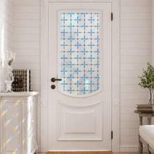 3D Privacy Window Film, Decorative Stained Glass Window Clings, Static Cling Anti-UV Rainbow Effect Window Sticker For Home Kitchen Bathroom Living Room Decoration - Blue Gold Glass Window Film - View 5