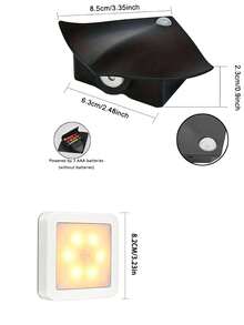 Lampu Malam Sensor Gerak Persegi, Lampu Dinding LED, Saklar Sensor Otomatis, Bertenaga Baterai (Tanpa Baterai), Cocok Untuk Koridor, Lorong, Tangga, Samping Tempat Tidur, Kamar Mandi, Dll., Lampu Malam, Lampu Sensor Lemari Pakaian. - MultiWarna - View 12